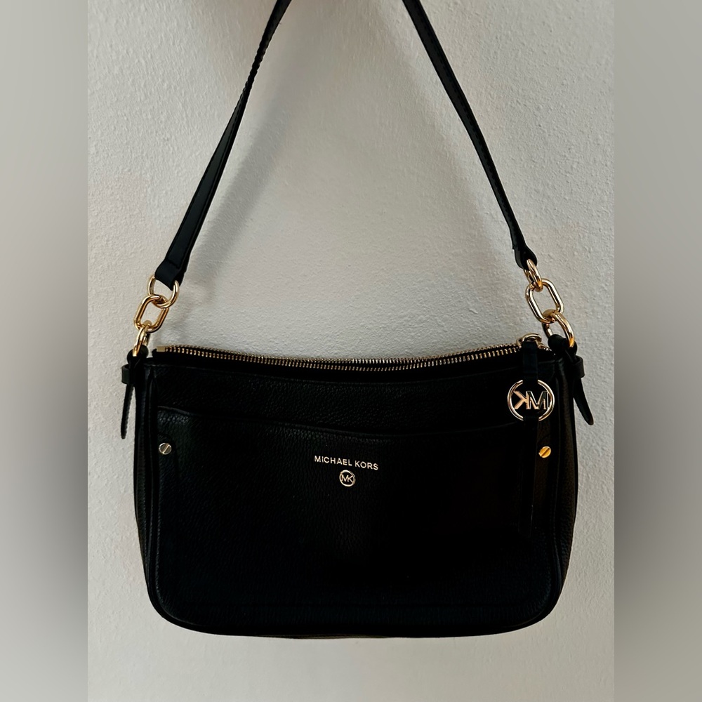 Michael Kors Black Leather Shoulder Bag